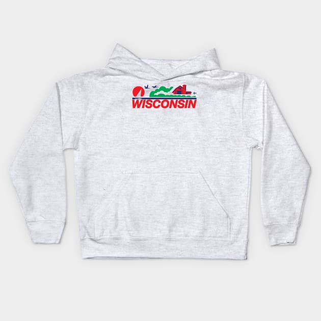 Wisconsin License Plate T-shirt Gift Kids Hoodie by KevinWillms1